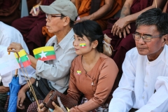 Nationalist supporters gather in Yangon