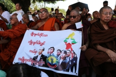 Nationalist supporters gather in Yangon
