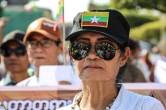 Nationalist supporters gather in Yangon
