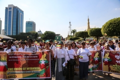 Nationalist supporters gather in Yangon
