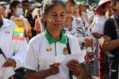 Nationalist supporters gather in Yangon