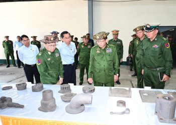Myanmar junta chief makes rare frontline visit to secure key arms production hub