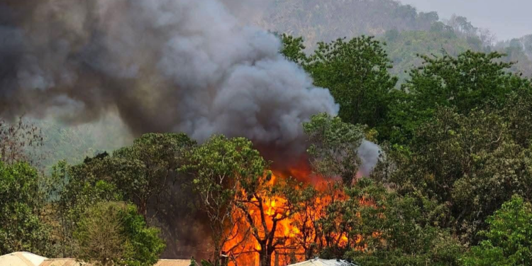 Buddhist Monastery Destroyed as Myanmar Military Intensifies Airstrikes Across Rakhine State